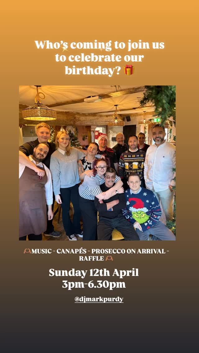 🎂 🎈 JOIN US BETWEEN 3pm-5pm to be given a raffle number to win one of our gift vouchers! 🏆 🎟️
@djmarkpurdy