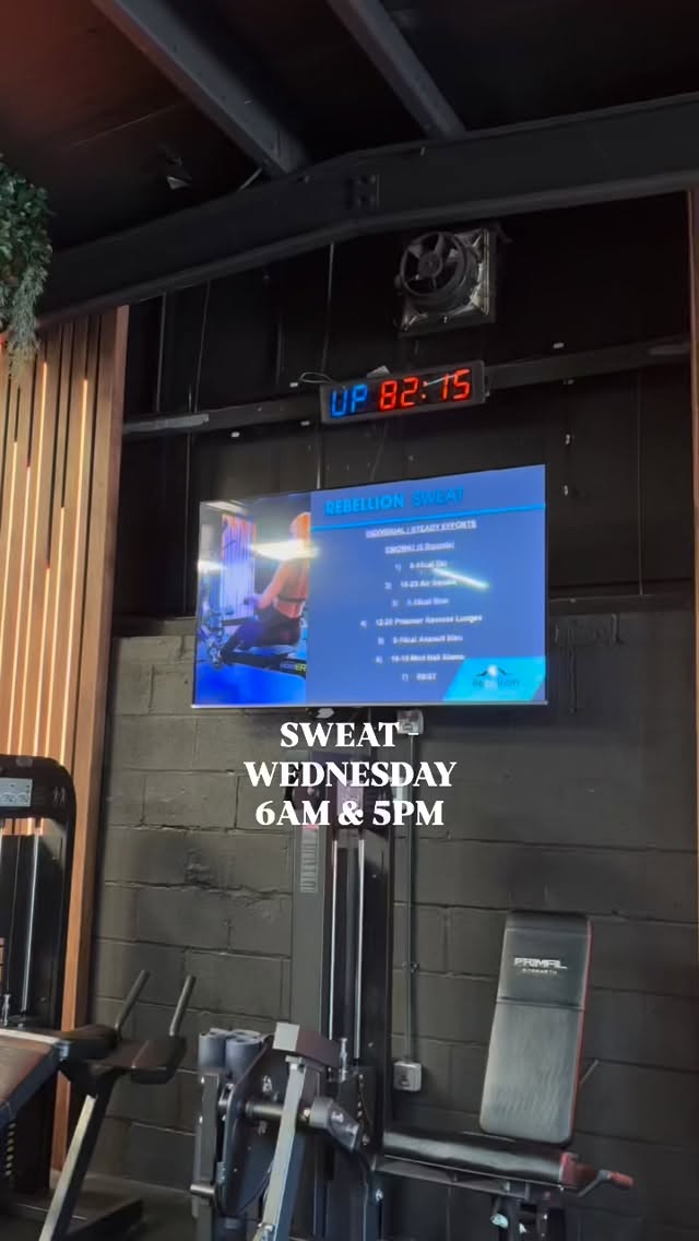 WHAT IS SWEAT?
A high energy cardio session designed to burn calories, boost stamina and build mental toughness 😆💪
At Rebellion we use a mix of high-intensity intervals, dynamic body movements & endurance training.
Whether you’re a beginner or chasing a personal best. We’re here to accommodate for whatever your goals are.
We can’t wait to see you at SWEST every Wednesday 6am & 5pm 👏
#revival #revivalliverpool #sweatclass #hiittraining #rebellion