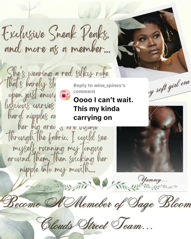 Replying to @wineandspinesgirl
Lot of carryin' on going on over her 🤭
Thank you @thee.spicy.pisces for the beautiful graphic!
I would like to grow my team with people who want to support me on my author journey. If you think that is you, please check out my page, see if you vibe with my aesthetic, and if so, click that link in my bio to join my street team.
Saturation
Coming April 21st
You ready?
#streetteam #blackauthors #saturation #blackindieauthor #sagebloomcloud