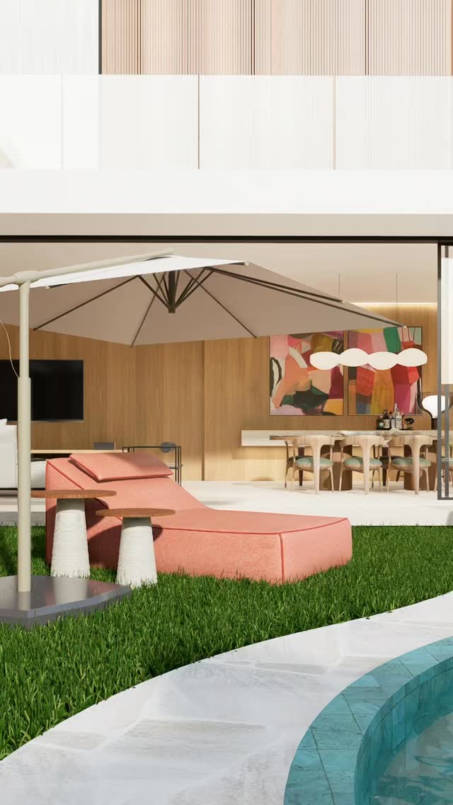 O living parte de uma base neutra, onde freijó e travertino constroem uma atmosfera acolhedora e atemporal.
Sobre esse pano de fundo, o mobiliário ganha protagonismo, marcando o espaço com pontos de cor e contraste.
A integração com o jardim amplia o ambiente e reforça a continuidade entre interior e exterior.
#arquitetura #interiordesign #interiors #design