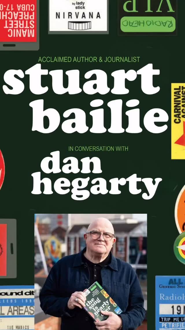 THIS SATURDAY! @stu_bailie in conversation with @talldanhegarty Last few FREE tickets available in Bio.