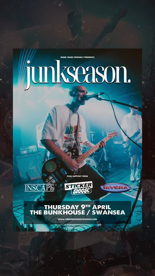 TONIGHT: ๐น๐๐ฝ๐บ ๐๐ด๐ฐ๐๐พ๐ฝ
The dynamic pop-punk artist hits SA1! ๐น๐ฅ
Joined by live band of close friends, the critically-acclaimed @junkseason crafts emotionally charged songs that blend pop-punk, emo, and alt-rock influences.
โBlink, early Paramore, THIS is what reminds me of thatโ - Kerrie Cosh, BBC Introducing
โ2000s pop-punk with a modern edgeโฆthese guys made me feel like I was listening to Blink-182 again for the first timeโ - The Moshville Times
With special guests:
โข INSCAPE - Electronic alt-rock (Swansea / Bristol) @inscapeband
โข STICKERBOOK - Emo pop-punk (Swansea) @stickerbook_official
โข RIVERA - Synth-led, indie dream-pop (Swansea) @rivera_uk
๐ Doors 18.00
GET TICKETS โค tinyurl.com/junk-season-swansea / thebunkhouseswansea.com / Link in Bio