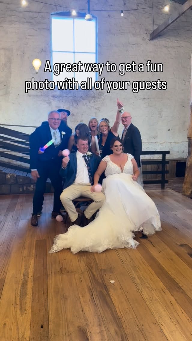 If you’ve never heard of a photo dash, it’s one of the easiest ways to get a photo with every guest at your wedding. It usually happens during the reception, where the couple are seated on 2 chairs on the dance floor (or they move from table to table), each group jumps in and strikes a pose, whilst the photographer snaps a quick photo.
It’s fast, fun, and keeps the energy up because everyone gets involved.
I have had couples use props which makes it even more fun!
Each group only takes a few seconds, so you can get through your whole guest list without it taking over the night.
We had about 100 guests… and got it done in 3 minutes.
Such a simple idea, but the photos always turn out wonderful!
#melbourneweddingmc #melbournemc #melbourneweddingphotographer #melbourneweddings #melbournecelebrant