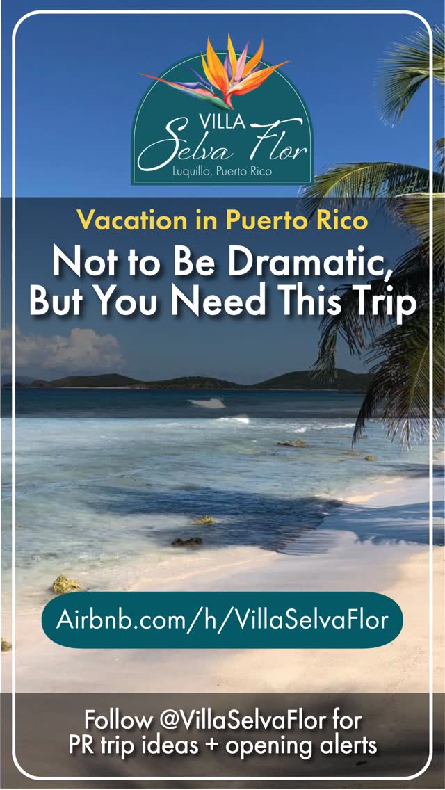 Not to be dramatic, but you need this trip.
Beach days.
Rainforest hikes.
Spa nights.
Better mood.
📍 Luquillo, Puerto Rico | Top 1% of homes on Airbnb ⭐
Plan your escape → airbnb.com/h/villaselvaflor
#PuertoRico #PuertoRicoTravel #IslandEscape #RelaxationMode #VillaSelvaFlor