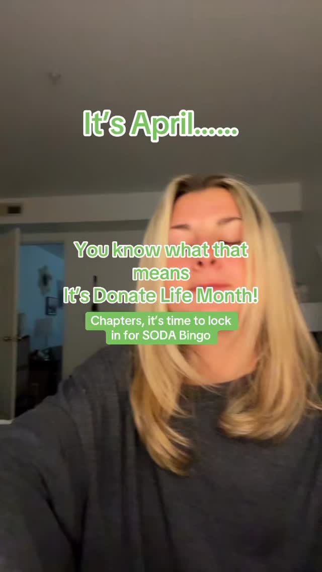 It’s April! You know what to do… #donatelife #soda #sodanational #campuschallenge #organdonationawareness
