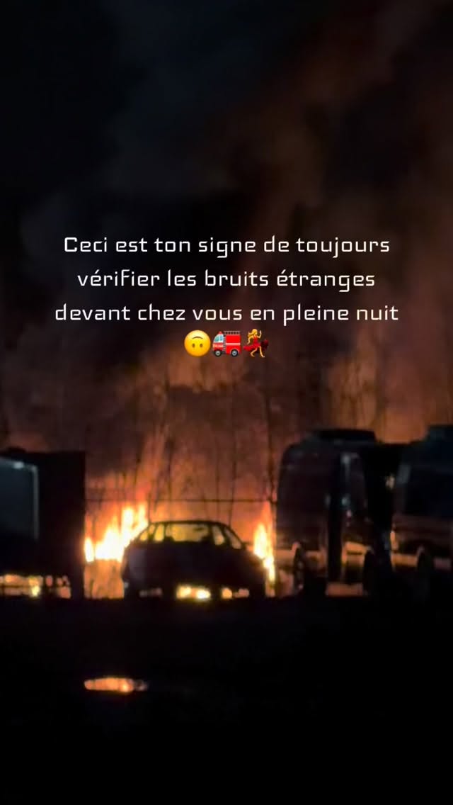 Cette nuit, vers 1:20am, on a entendu des explosions venir de chez le voisin 💥on entend souvent des bruits étranges ici, mais c’était plus fort que ce qu’on entend d’habitude, donc j’ai décidé d’aller voiir avant de retourner me coucher…
Tout juste devant le bus, de l’autre côté du fossé, il y avait deux autos (sur une centaine en entreposage) en feu et ça se répandait rapidement… on voyait même des morceaux d’autos exploser dans les airs🤯
On a appelé les pompiers/police, on a déplacé le bus (notre maison) en toute vitesse, et après nos deux autos.. J’ai filmé une fois qu’on s’était éloignée, mais initialement on était tout juste à côté du trailer dans la vidéo… 🤯 à 2h AM ils avaient éteint le feu mais je dois vous dire que j’ai encore le cœur qui bat vite d’adrénaline, ne pas m’être lever ca aurait pu mal finir 😬 #fireburning #fire #auto #caronfire #scarynight