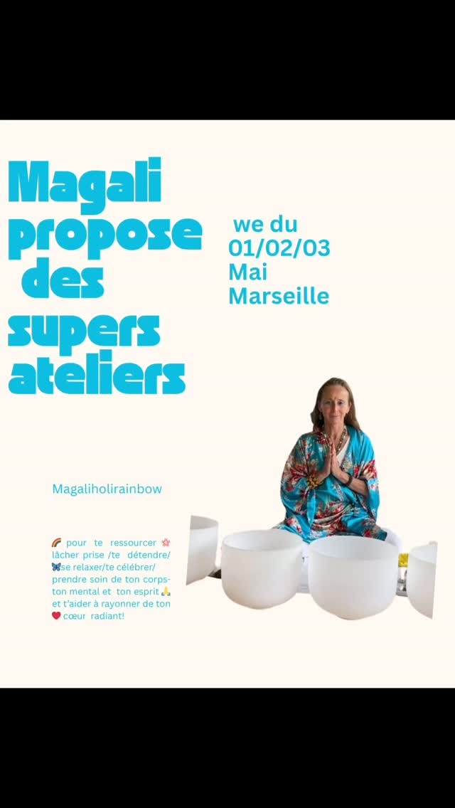 🌈week-end du 12 3 mai, je serai à marseille pour te proposer plein d'ateliers. Inspirants pour se faire du bien.
1/05 vendredi dans une maison à Endoume avec piscine et grand jardin:
-9-10.15 yoga kundalini🧘 tous niveaux pour ouvrir ton cœur. Tarif 15 €.
-🙏10h30 à 11h45 relaxation Sonore dans et autour de la piscine
25 €
-12 à 14h 🦋atelier de cuisine, végétarienne, facile à préparer et bon pour ta santé et déjeuner sur place ensemble
Tarif 25 €
-15 heures à 16h30 🐶atelier, enfants, parents ou enfants seul de 2 à 10 ans! Au programme des postures d'animaux, en yoga, un cercle de parole, des émotions, une initiation musicale et une relaxation tarif pour deux personnes, un adulte, un enfant 30 €, goûter sain compris.
-15 heures à 16h30, dans le jardin, un atelier adulte, méditation, guidée autour des cinq éléments : retour à l'innocence, pas ma sista @nathaliesevikian
tarif 25 €
02/05 samedi dans un lieu secret inspirant chez Marthe @bienvenuechezmarthe
de 10.30-1145 Atelier culinaire pour apprendre 4 recettes facile à préparer.bonne pour ta santé ! Dégustation sur place tarif 25€
@lespetitescantines_marseille
de 14.30-1545 sieste, Sonore dans la chapelle pour te relaxer, te détendre, libérer les tensions /douleurs /émotions bloquantes et afin de te sentir plus en harmonie sur ton chemin à l'écoute de ton cœur.
tarif 25 €/20 € solidaire
18-21.30 maison endoume
Ceremonie, de pleine lune, cercle mixte. Pour intégrer et comprendre les énergies de la lune. 🌑 Un espace sacré pour se célébrer, s'honorer, pour danser, pour chanter, pour guérir , pour créer un Mandala en éléments naturels, pour lâcher prise et se sentir soutenu et en harmonie sur notre chemin .🌺
Cercle tarif 25€
venez avec une Sista ou en binôme et profitez d'un tarif préférentiel pour2!
dimanche 03 mai de 10.30 h-13.30 balade dans une calanque, suivie d'une méditation guidée et d'un pique-nique sous l'ombrage d'une clairière face à la mer et d'une relaxation sonore. Tarif 25€
@sista4good
#yogakundalini #healingsounds #bainsonorevibratoire #ceremoniedepleinelune #ateliercuisinevégétale #baladedudimanche #meditationguidee #marseille
lien en bio