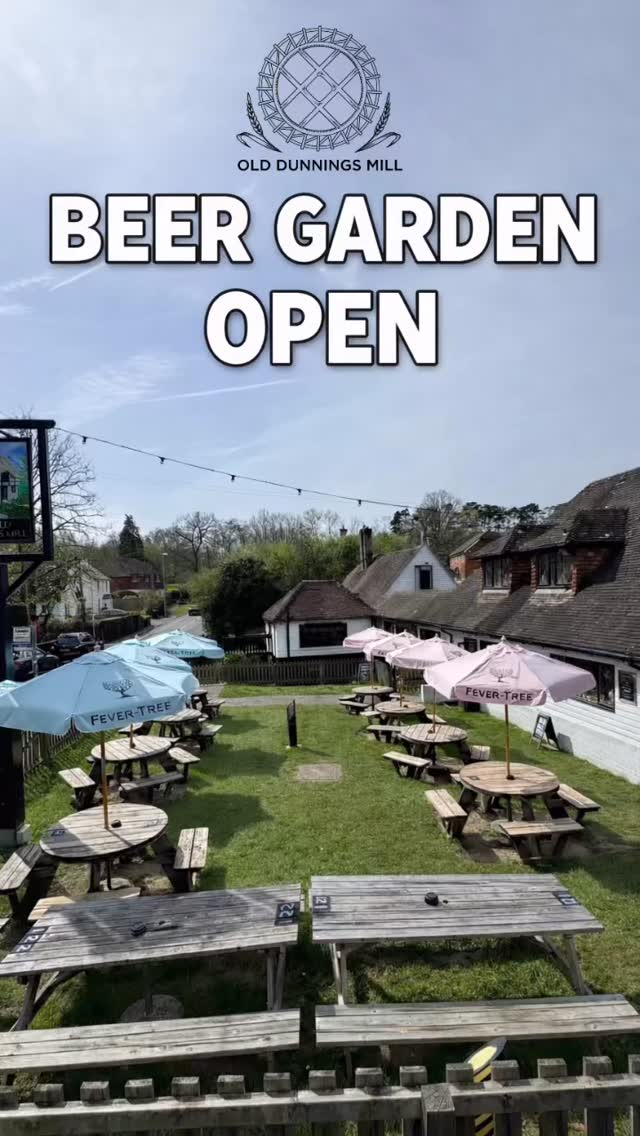 The beer garden is OPEN!
Our play area is ready too, making it the perfect spot for the whole family to enjoy. The sun is shining here at The Old Dunnings Mill, so why not make the most of it?
Come and relax in the sunshine with a cold drink and treat yourself to a lovely meal. We can’t wait to see you!