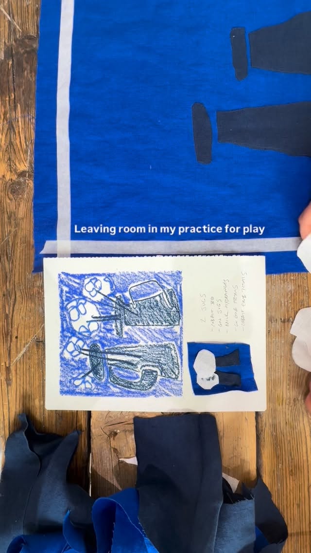 Looking at this linen I’ve worked with for years, and these colours I’ve worn to do life in, with a new perspective 🌀
It’s been so lovely to approach my cushion project (will get there one day I promise) differently. It doesn’t have to fit anyone, it doesn’t have to toned down and wearable, it can be fun and experimental. 🙏
Here I am placing the composition, before stitching and embroidering!
They feel like little works of art, and I’m so excited to see how this feeds into the garments I make. 🪡
#textileart
#fashiondesigner
#creativelife