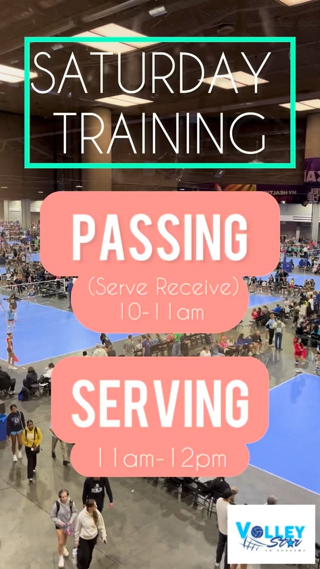 ✨ SATURDAY TRAINING! ✨
We are in the gym this weekend with skills clinics!
These sessions are for intermediate and advanced athletes only, ages 14 and up.
Come get lots of consistent, high level reps!
***Sign up for one session, and get $20 off of the other session***
For example - if your athlete signs up for passing, they can stay for serving and get $20 off of the price for that next session.
Any athletes that are interested in taking advantage of that promo rate, please send us a message or email us!
Volleystarvba@gmail.com