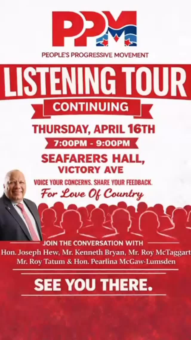 📣 Listening Tour — Round Two
Join us Thursday, April 16th | 7–9 PM | Seafarers Hall (Victory Avenue).
Speak directly with Joey Hew, Kenneth Bryan, Roy McTaggart, Pearlina McGaw-Lumsden, and Roy Tatum about the issues affecting our community and the everyday challenges of living in Cayman today.
Your voice matters — we want to hear from you.
Let’s keep moving our community and country forward.
