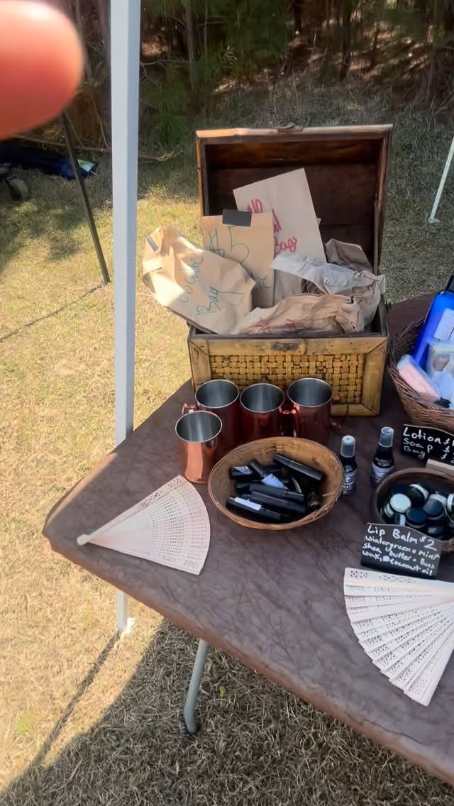 Set up and got flooded! What a day to be at enc! The doors are open and people have arrived! Located at the eastern northern Renaissance fair of Kinston, North Carolina