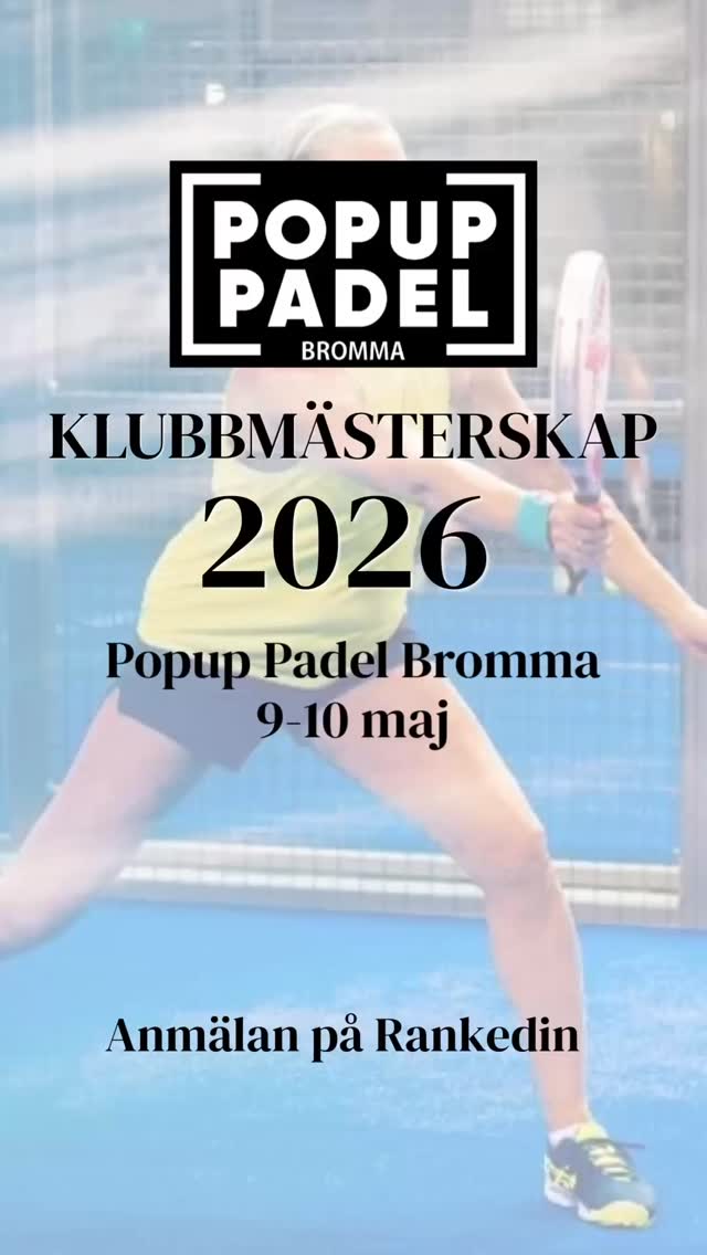 Spela KM 2026 🔥Spelklasser:
Herrar A (Nivå 7+)
Herrar B (Nivå 7 och ner)
Damer A (Nivå 5.5+)
Damer B (Nivå 5.5 och ner)
Mixed
. . .
Anmälan och mer info på Rankedin: https://www.rankedin.com/en/tournament/67086/popup-padel-bromma-km-2026/info
#km #padel #bromma #tavling #rankedin
