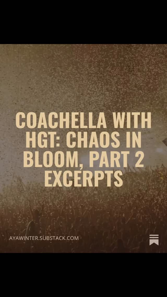 Liam groaned, shaking his head. I was still pressed to his back, clutching what remained of my dignity, and my top.
This was so beyond.
Of course, it had to happen at Coachella.
“Ack! Fine!” he said, yanking off his shirt.
The crowd exploded.
Abs. Tattoos. Leather pants. Bandana.
Liam Teller looked like he had been carved by horny gods and dropped straight into a rock ‘n roll fever dream, even the straight men gasped. He passed his shirt back to me, one hand casually reaching behind him without turning around.
The crowd lost their minds.
Liam stood like a wall while I dropped the busted top and pulled his shirt over my head, tying it tight in the back so it hit right at the midriff. Still stage-ready. Still fierce.
My hands shook. Only a little. But enough to notice.
“That’s better,” I said into the mic, breathless. In honour of Coachella, I’m sharing the Hartgrave Tellers’ Coachella moment from Chaos in Bloom: Part Two (Chapters 22–25). A pivotal turning point at the start of Emma and Liam’s relationship. Fun, flirty, and just a little bit dangerous.
Read it now on the blog or on my SubStack.
Link in stories. #rockstarromance #hartgravetellers #booktokromance #ayawinterromances #spicybookstagram