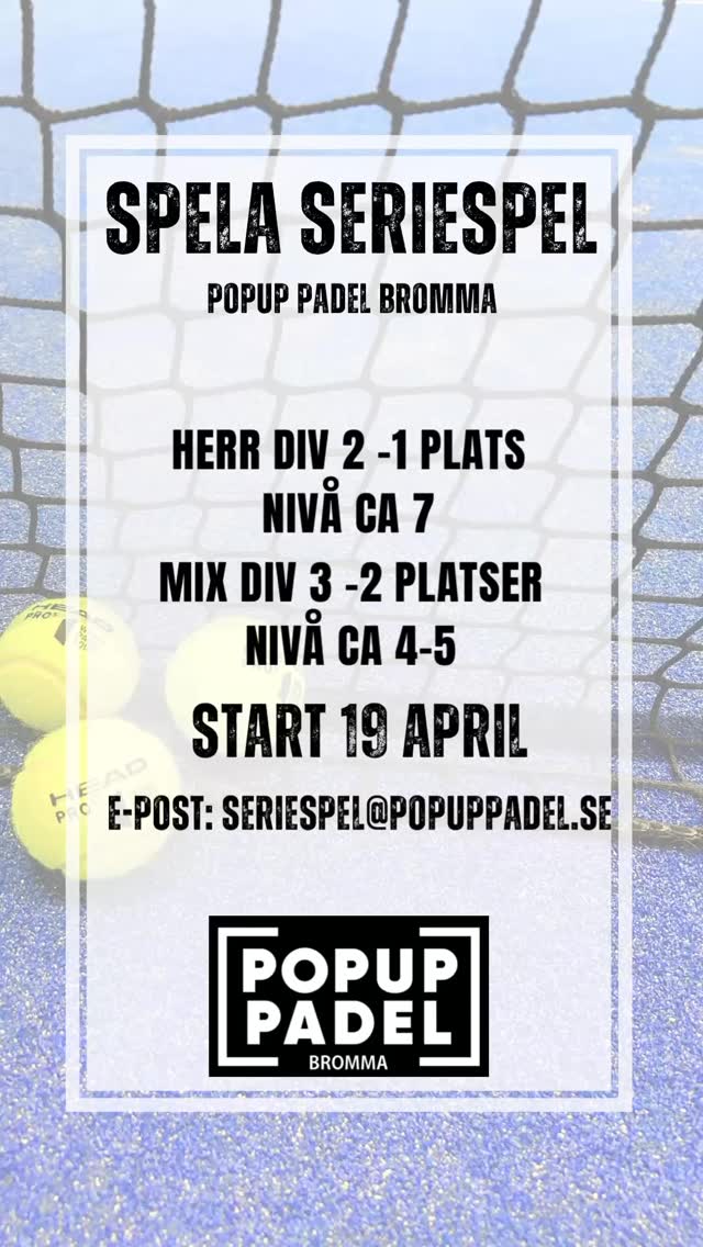Häng med och spela seriespel! 🎯🙌🏼
#seriespel #padel