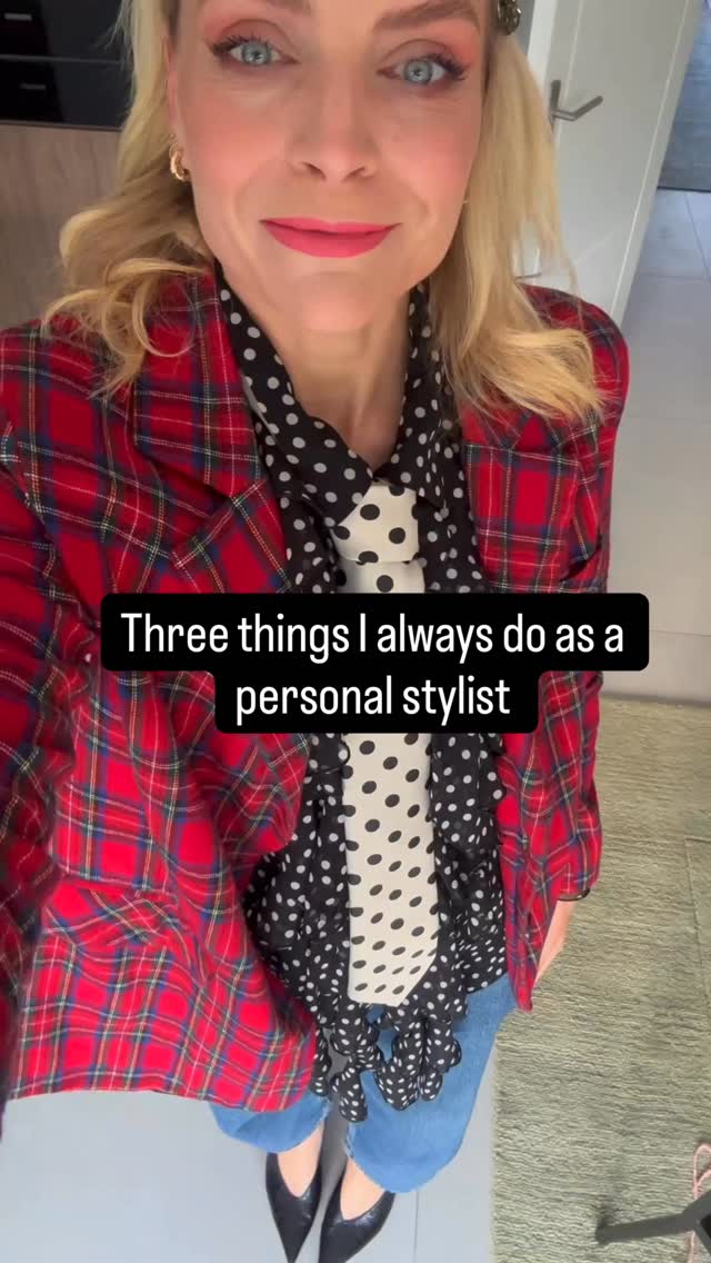 Three styling principles I always stick to…
How fun is is the reverse polka dots and tartan?
Style - personal style - personal stylist - women’s style - styling - style inspo - personal styling - casual outfits - everyday outfits - fashion - easy styling - rewear - restyle - wardrobe edits - reimagined - preloved