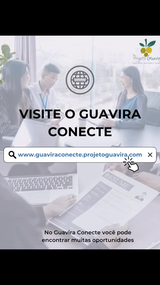 Guavira Conecte: recursos para projetos, bolsas, estágios, empregos, cursos e eventos. Entre no site guaviraconecte.projetoguavira.com para ver as oportunidades disponíveis.
Venha fazer parte do Projeto Guavira!
🔗 Saiba mais em: www.projetoguavira.com
🔗 Saiba mais em: www.guaviraconecte.projetoguavira.com
📷 Siga-nos no Instagram: @projetoguavira
🎞️ Estamos no TikTok: @projetoguavira
📘 Curta-nos no Facebook: /projetoguavira
🎬 Assista-nos no YouTube: @projetoguavira
#guaviraconecte #projetoguavira #bolsas #empregos #estagios