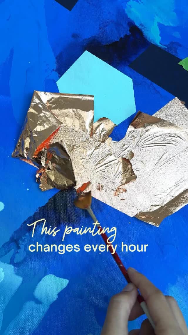 This painting changes every hour.
Not because I keep repainting it. Because copper leaf never gives the same answer twice.
I trained at École Boulle before I ever painted on canvas, and I still think like a jeweller when I work. Every material has a role. Every element earns its place. I use copper leaf for what it does, not for what it represents.
It catches light differently in the morning, at noon, at sunset. The painting keeps moving with the room. That living shift is a big part of my practice — Intuitive Geometry.
#intuitivegeometry #abstractart #copperleaf #abudhabiart #originalartworks