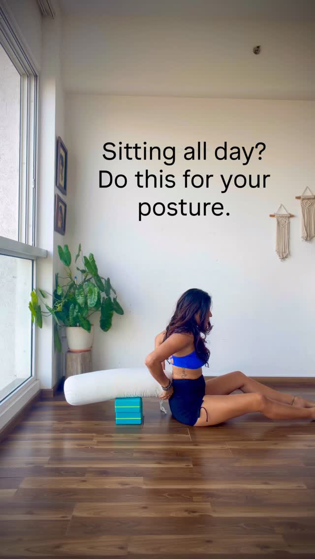 If you’ve been sitting all day… this is the stretch your body is quietly asking for.
We spend so much of our time hunched forward on our phones, at our desks, in our cars.
This is your reminder to gently open the front of the body… chest, shoulders, and hips.
3 ways to try it:
Level 1 : hips on the ground (just chest opening)
Level 2 : hips on the bolster (adds the hip flexors)
Level 3 : over a chair (full front body stretch)
Start where your body feels comfortable.
Breathe… and let it open gradually.
If you’d like a slower, guided version with full setup + cues, I’ve shared it on my subscriber space
Save this for later.
#mobilityflow #posturecorrection #hipflexorstretch #chestopening #shouldermobility