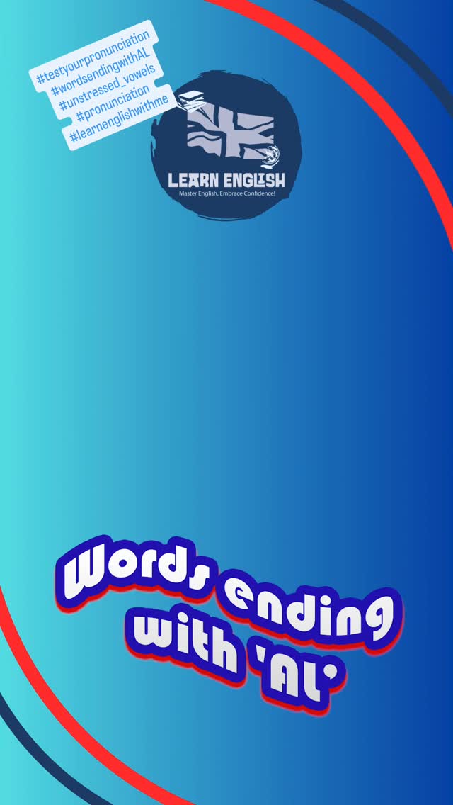 #testyourpronunciation with
#wordsendingwithAL do you know how to pronounce these
#unstressed_vowels ?
#pronunciation
#learnenglishwithme