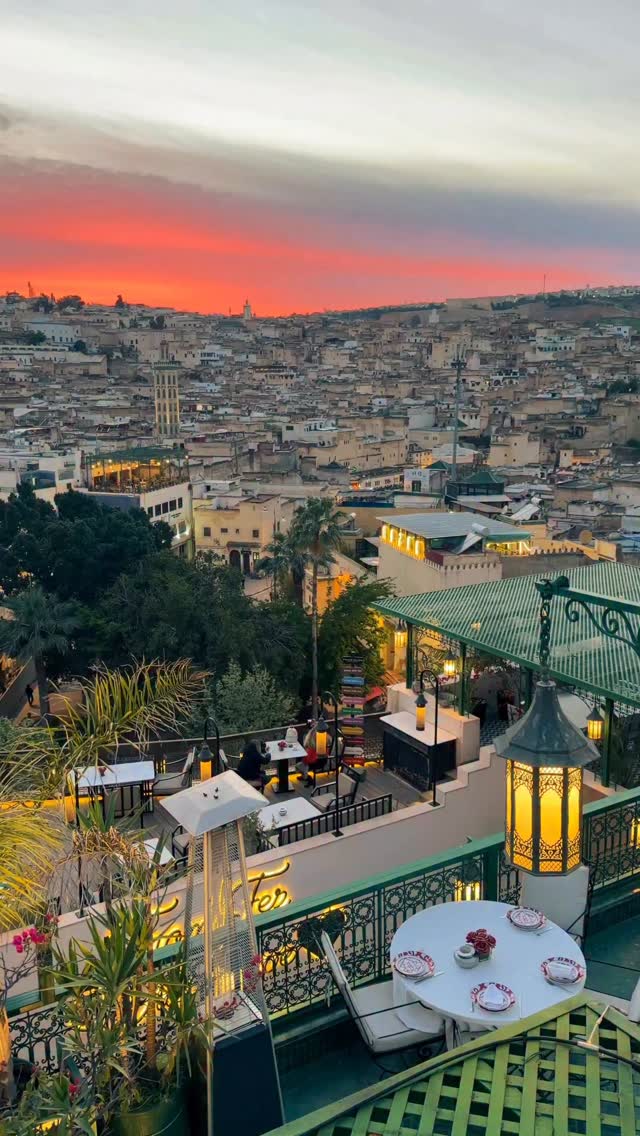 The best view over the Medina of Fez, where sunsets meet the call to prayer 🕌
A moment of peace above the timeless city.
From Fez with love 🤍
#palaisdefes #medinaoffez #morocco