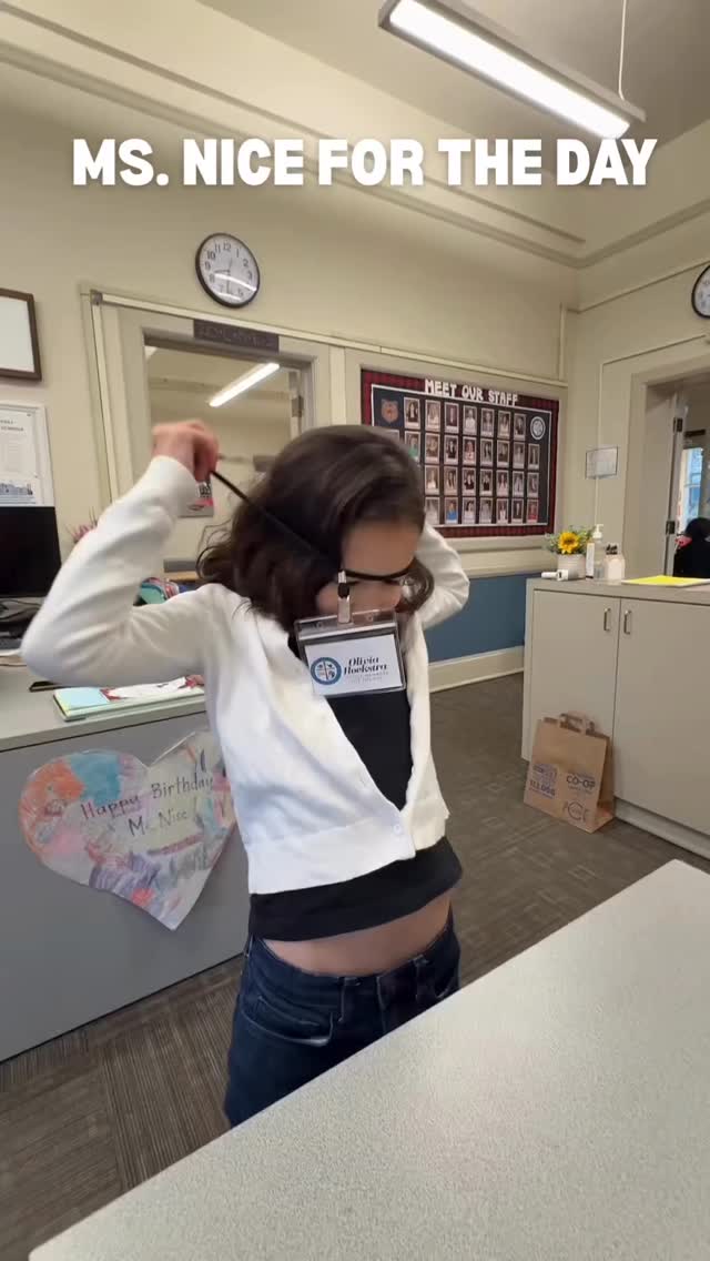 Olivia had a great day as Ms. Nice. She got to be the helper, boss around Mr. Anderson, enjoy special treats, and visit the secret teachers’ lounge. It was a day to remember. For the first time, she even got a chocolate from the office ✨