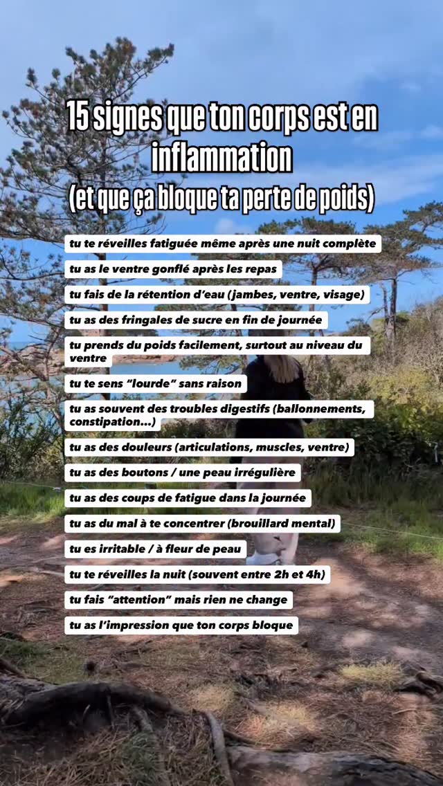 Tu peux faire attention à tout…
et quand même ne pas perdre de poids.
Et ça, personne ne te le dit.
Parce que le problème, ce n’est pas toujours ce que tu manges.
C’est ce qu’il se passe à l’intérieur de ton corps.
👉 inflammation
👉 cortisol déréglé
👉 hormones en vrac
👉 digestion perturbée
Et là… ton corps se met en mode survie.
Il retient.
Il stocke.
Il bloque.
C’est pour ça que :
tu manges “bien” mais rien ne change
tu gonfles sans raison
tu es épuisée
tu as des fringales incontrôlables
👉 Ce n’est PAS un manque de volonté.
C’est un corps qui n’est pas apaisé.
Et tant que tu ne règles pas ça…
tu peux tout essayer, ça ne tiendra jamais.
C’est exactement pour ça que j’ai créé la méthode Blossom.
Une méthode qui ne se contente pas de te dire quoi manger,
mais qui vient agir sur les vrais blocages invisibles :
✔️ réduire l’inflammation
✔️ apaiser le cortisol
✔️ stabiliser les hormones
✔️ relancer la combustion des graisses
Et surtout…
te permettre enfin d’avoir un corps qui coopère avec toi.
Si tu t’es reconnue dans ce réel,
c’est clairement pas un hasard.
Écris BLOSSOM en commentaire ou en message privé
et je t’explique exactement comment on va débloquer ça ensemble 🌺