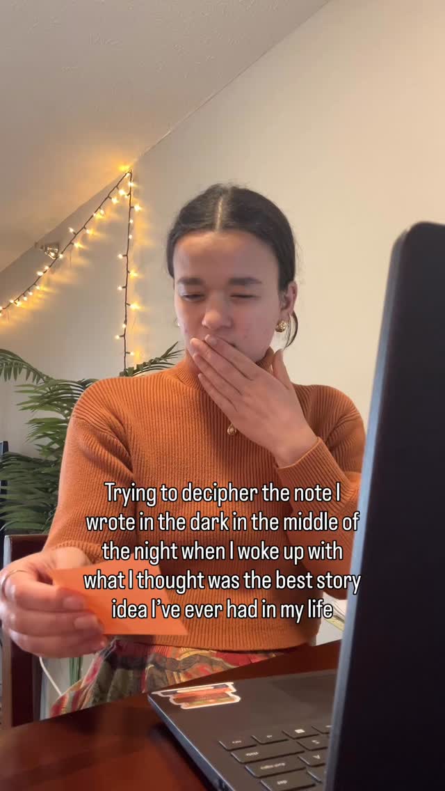 A stroke of genius or gibberish?
It’s a Schrödinger’s cat situation until I can decipher my own handwriting.
Hi, I’m Megan! I’m an agented author on submission with a YA fake dating romance. I love chatting books—including the behind the scenes of how they’re made. Nice to meet ya! :)
#amwriting #booktok #writertok #authorofinstagram #howtowriteabook novel writing, aspiring author, young adult books