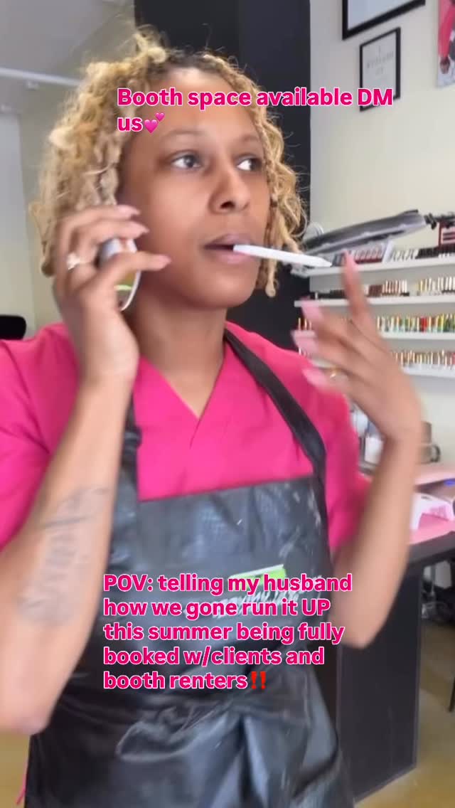 We UP‼️ booked and busy🤧 booth space available, come make some money with us🌸#getstarrstudded #nails #hair #indy #nailtech