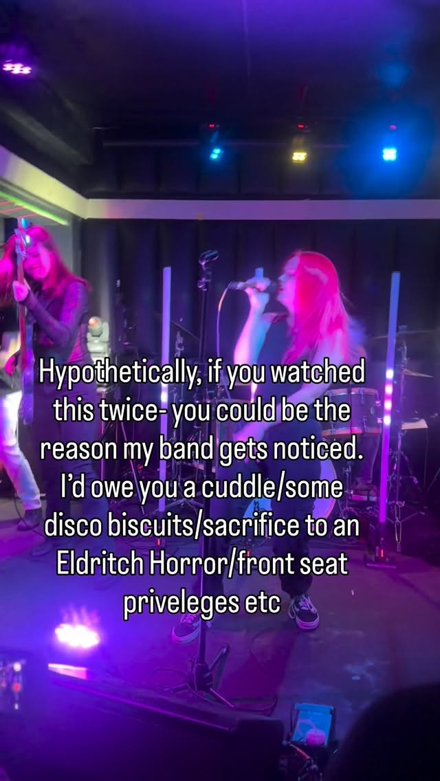 🤘🏻We just hit 13k monthly listeners 🥹 And it’s all because of you guys watching these videos and heading to Spotify 🙏🏻🖤 || Video @chriskalafut from our show at @sodabarsd || Catch us May 9 @worldfamousdollhut