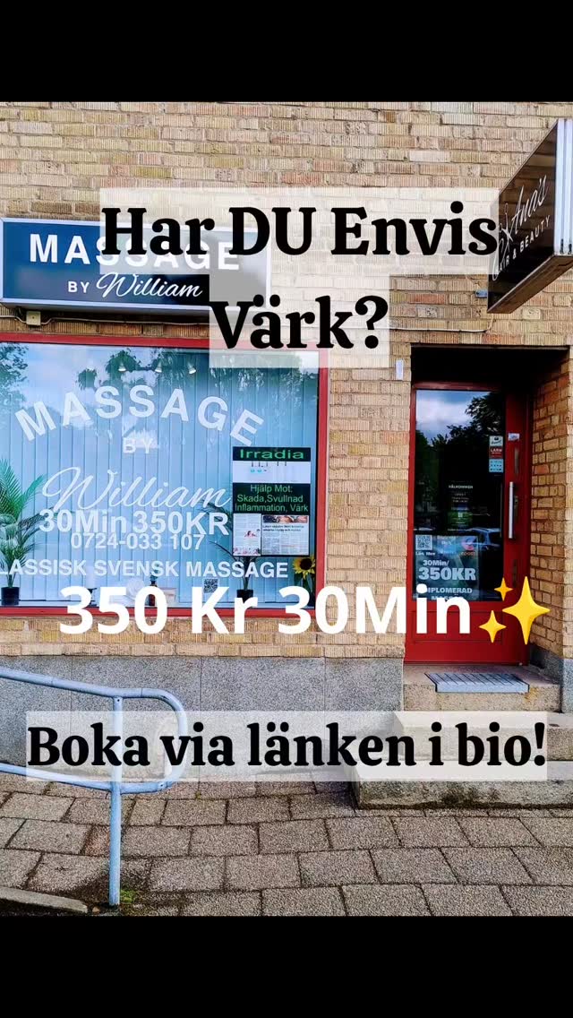 Välkommen för hjälp mot Envis Värk eller Skada samt Stress, Finns i Mölndal C. 0724-033107