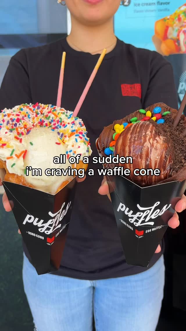 I crave bubble waffles and ice cream at least 3 times a day tbh #bubblewaffle #icecream #wafflecone #bubblewaffleicecream #puffles