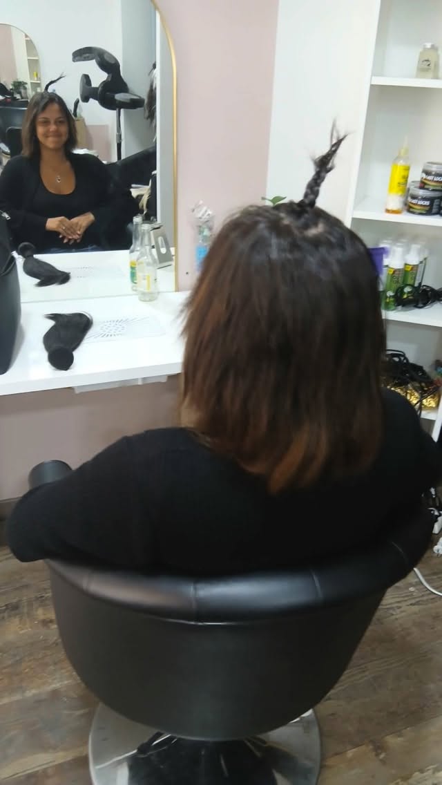 Tissage de cheveux extension de cheveux naturel pose en tissage ouvert