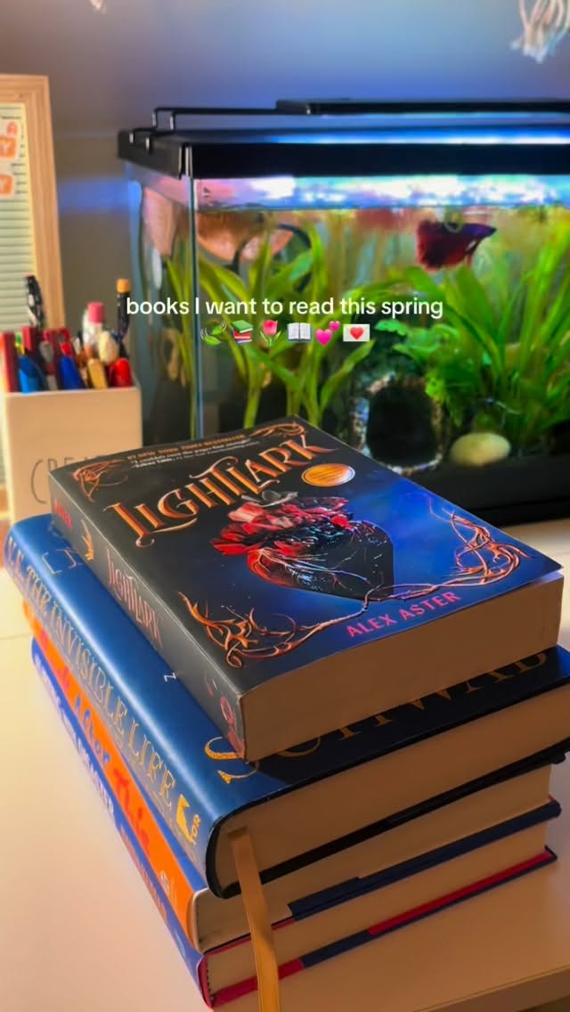 spring tbr 🌷📚 #spring #bookrecs #tbr #booktbr #bookshelf