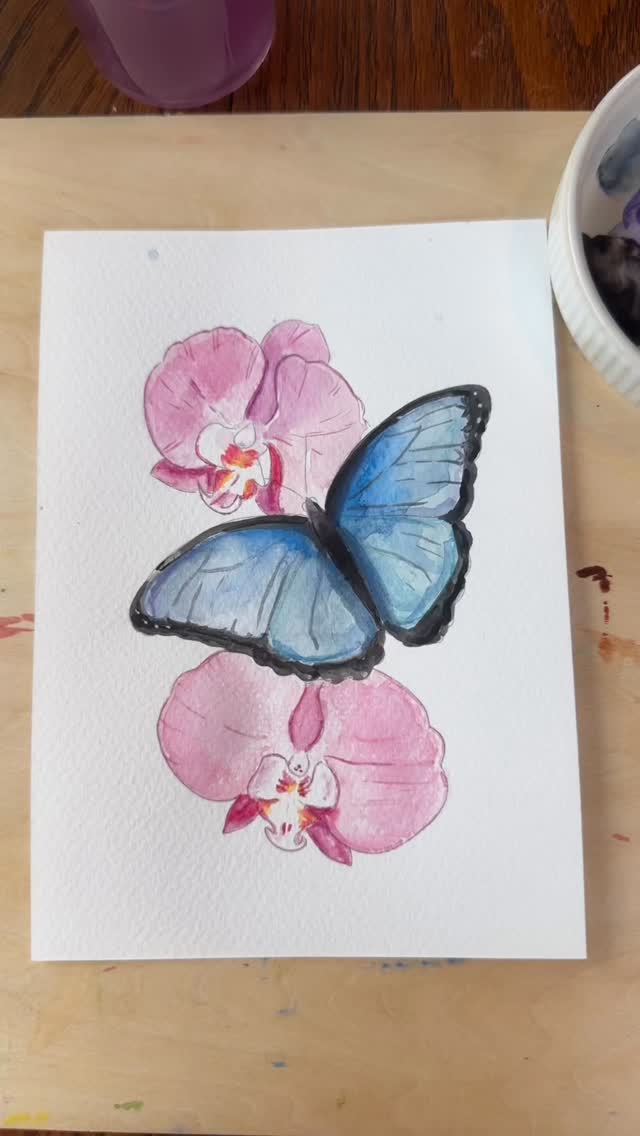 National Orchid Day is tomorrow, and we’re honoring the occasion with a little watercolor workshop at The Littlest Library! We’ll paint this lovely blue morpho butterfly resting on wild blooms, along with a variety of other rainforest florals 🌸🦋
Rainforest Florals Watercolor Workshop
🗓️ Thursday, April 16th 6-8PM
📍 The Littlest Library (Independence Square)
🎨 All materials included + snacks & sangria
🎟️ Tickets are $55 at sarahruthfrey.com/evehts