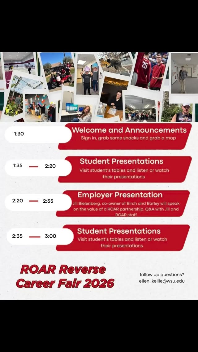 Pullman, we’re lucky to have the @wsuroar program right here on campus. ❤️
-
Since Spring 2024, Birch & Barley has had the privilege of partnering with ROAR—and it’s been nothing short of impactful. The interns and employees we’ve worked with have supported and elevated our business in meaningful ways.
-
Thank you for inviting us to the Reverse Career Fair. It was such a pleasure to hear students share their accomplishments and goals. (We may have been a bit bias to Birchers Justin & Liv 😉🖤) Super special we were able to also share the value of a ROAR partnership.
-
If you’re a Pullman business owner or manager, we highly encourage you to connect with Ellen (email in the first slide) to learn how to get involved. You can also reach out to Hannah or Jill at Birch if you’d like to hear more about our experience.