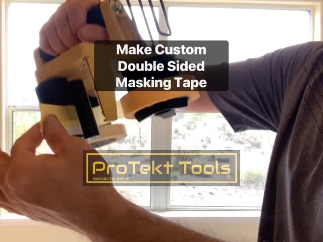Make convenient, cost effective double sided masking tape using fine line washi tape for delicate surfaces combined with cheap all purpose tape to hold the plastic.
Outline the area with tape then stick the plastic right to your customized double sided tape.
#ProTektTools #washitape #maskingtape