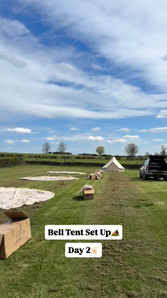 Day 2 of our Bell Tent set up!🏕️
These 4 bell tents are our family friendly tents🧑🧑🧒🧒
Comment any name suggestions☺️
#belltent #belltentcamping #glamping #familycamping #familybelltent