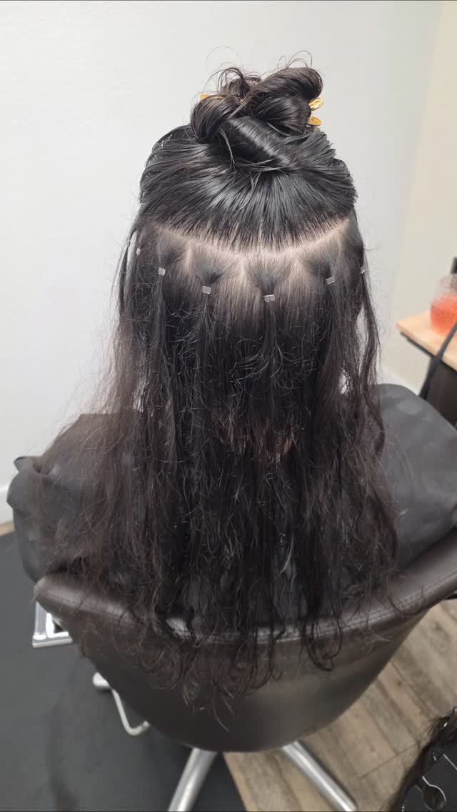 Hair extensions installation today, tomorrow, and next week! Let's gooooo!!! #fresnohairsalon #hairextensionspecialist #fresnohairstylist