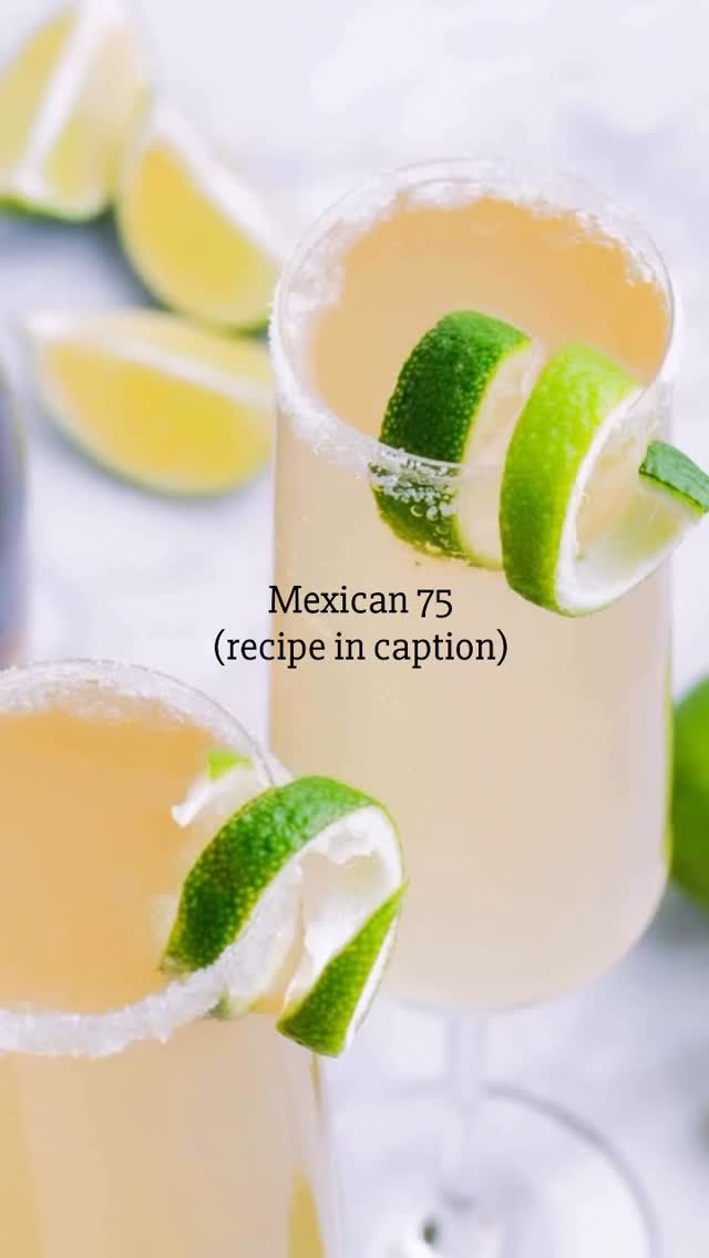 Cinco de mayo but make it sparkle ✨
A Mexican 75 is a twist on the classic cocktail a French 75. It’s easy to make. Refreshing, light and bubbly.
50ml tequila
15ml lime juice
15ml agave
Shake and strain into a flute.
Top up with champagne or prosecco 🥂
(salted rim optional)