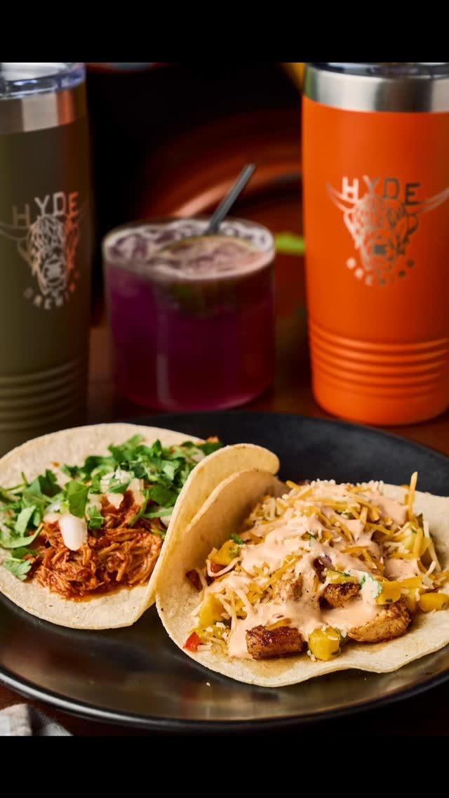 #Repost @hydebrewing
Enjoy a flavorful taco duo paired with refreshing drinks for a delightful dining experience. 🍹 #HydeBrewing #AlpharettaEats #BreweryExperience #TacoLovers
