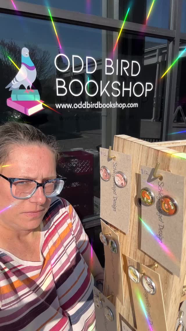 It was sunny. And squinty. But @oddbirdbookshop is OPEN and I have already sold a bunch. Her shop has a LINE out the friggin door. So happy for her. #belair #harfordcounty #earrings