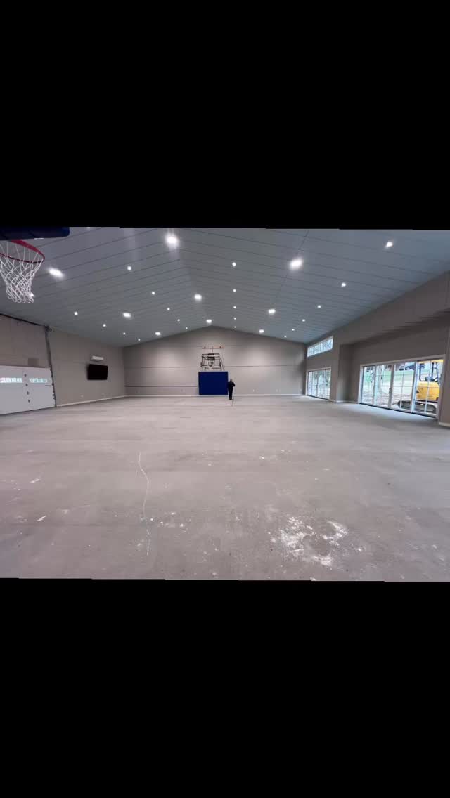 Beautiful Barndominium 2 Cushion Master pickleball courts with basketball lines! Congratulations on your new courts JM! Thanks for choosing 100% Pickled to make your dream come true. #pickleball #artist #familyowenedandoperated @sportmasternet #fyp #viral