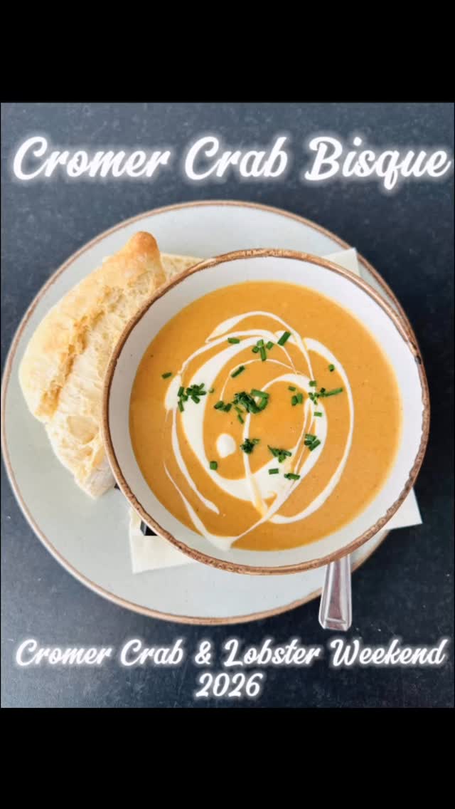 Back in 2016 we were asked to create a Cromer Crab Bisque for the Crab & Lobster Festival. 10 years on we thought it was high time we gave it another go!
🦀 🥣 🦞
The resulting soup is a rich, velvety soup finished with thick double cream, made using homegrown garden thyme & fresh vegetables from Lizzie’s Fruit & Veg - directly opposite our takeaway shop & production kitchen @weststreetdelicromer