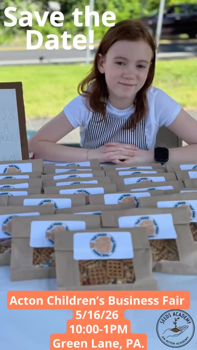 🎉 Calling all young entrepreneurs! 🎉
Join us for our Acton Children’s Business Fair where kids become CEOs for the day! From handmade goods to creative services, this event is all about empowering children to launch their own businesses, learn real-world skills, and share their ideas with the community.
🗓 Date: 5/16/26⏰ Time: 10:00-1:00📍 Location: 3000 Main Street Green Lane
✨ Any child can sign up to participate✨ Open to the public to come shop and support✨ A day full of creativity, confidence, and community
Ready to let your child’s ideas shine? Sign up now — link in bio!
#ChildrensBusinessFair #YoungEntrepreneurs #ActonAcademy #KidsInBusiness #Entrepreneurship SeedsAcademy