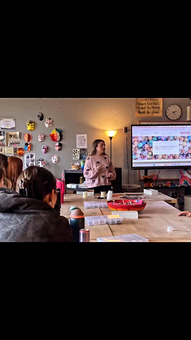 April showers. My friend @lily_beauvais joined me as my guest for our monthly NorahBeads Club meet up at NCUHS. Thank you Lily for sharing your heart, and thank you to all the wonderful students who showed up to hold such a lovely space together. #mentalhealthmatters #988 #youareloved #safespaces