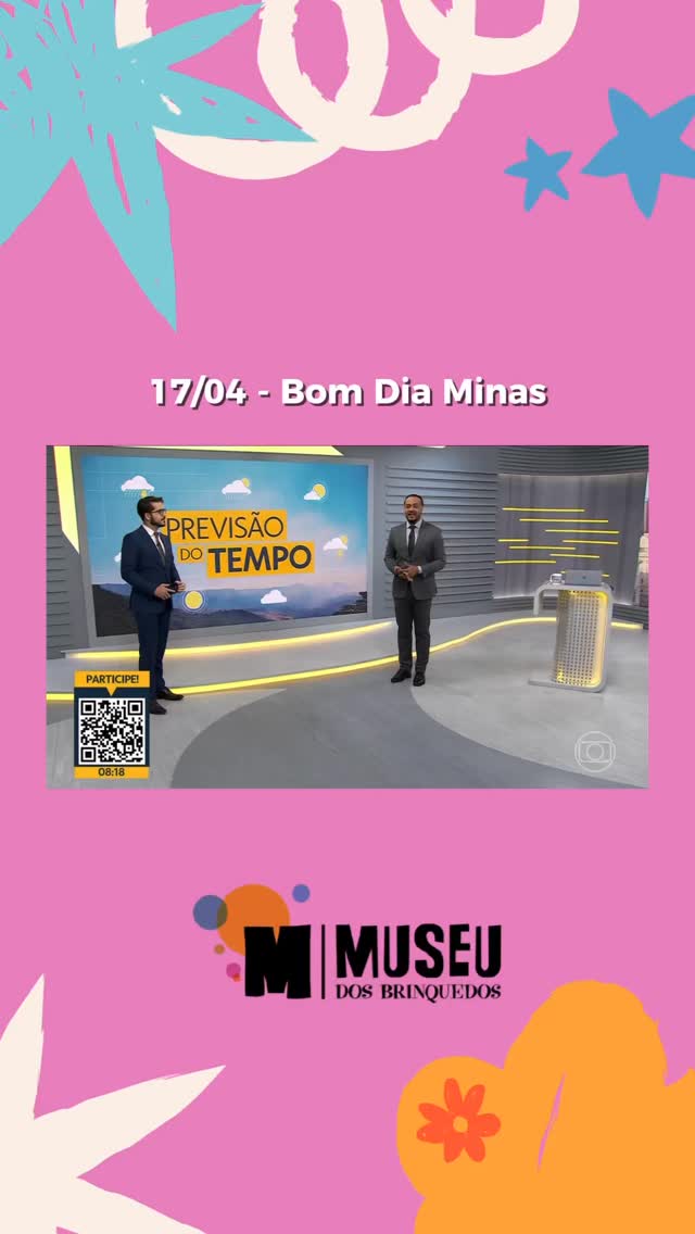 A programação especial do Museu dos Brinquedos com o espetáculo “Menina Nuvem: Uma aventura sem wi-fi” saiu hoje @bomdiamg.globo!
A matéria reforçou o nosso convite mais importante: Viver momentos especiais em família longe das telas e perto das brincadeiras com muita imaginação e presença ☁️🧸
E você, já garantiu o ingresso da família para esses dias incríveis? Eles estão disponíveis pelo Sympla (Link na bio) e na bilheteria do Museu! 🎟️
O Museu dos Brinquedos conta com o patrocínio da Cemig, por meio da Lei Estadual de Incentivo à Cultura de Minas Gerais, e com o apoio do Instituto Unimed-BH e do Instituto Marina e Flávio Guimarães – Grupo BMG, por meio da Lei Federal de Incentivo à Cultura, no projeto “2026 – Manutenção do Museu dos Brinquedos” (Pronac 254697); além das empresas Marcelo Guimarães Advogados e Associados e Decta Contabilidade. Realização: Governo de Minas Gerais – Aqui o TREM prospera, Ministério da Cultura e Governo Federal – União e Reconstrução.
#MuseudosBrinquedos #pascoa #pascoabh #feriadobh #belohorizonte @institutounimedbh @grupobmg.oficial @institutomfg_ @circuitoliberdade @prefeiturabh @culturaeturismomg