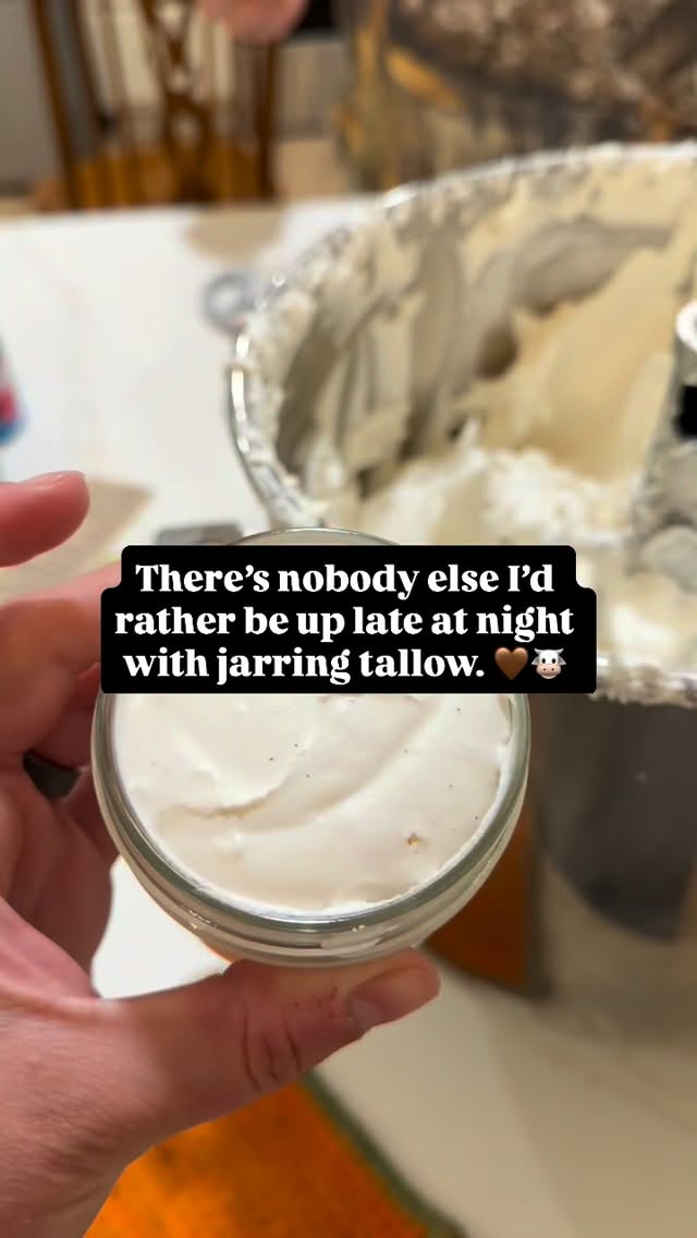 It’s a team effort. 🫶🏻
Each jar is hand jarred one by one right in our home kitchen. From suet to skin. 🤎🐮
If you would like to try our tallow, you can shop our website through the link in my bio. ✨
If you are local, you can message us to get yours today. We also have it every Saturday at The Lavender Stand located on our farm. 🪻
#farming #homestead #farm #tallow