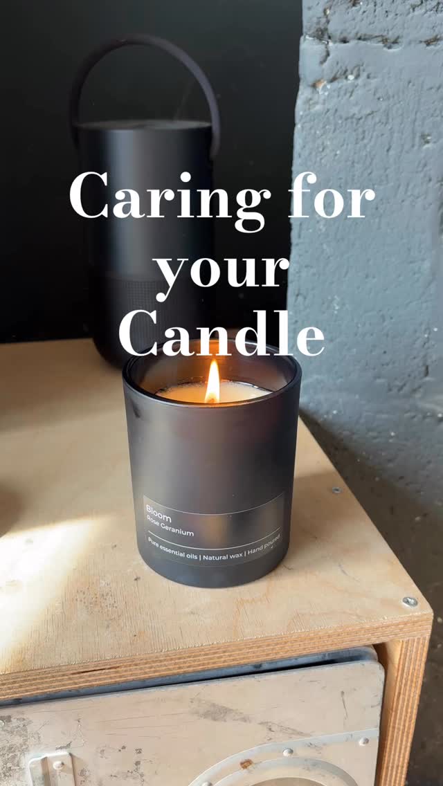 Caring for your candle so you get the most joy from it.
1. If it’s a new candle, ensure you burn your for a minimum of two hours to achieve a full melt pool.
2. Do not burn for more than four hours at a time.
3. Trim your wick to 5 mm before each burn.
4. Follow the safety instructions on the base of the candle.
5. Stop burning the candle when five mil of wax remains.
6. And please reuse or recycle your glass containers.
Tunnelling can happen to a candle for a variety of reasons, during the process of making where there is a rapid cooling that causes the wax to crack, pulling away from the wick. This results in the melted wax pouring into the crevice, draining the melt pool.
Another way that this can happen is if your first burn didn’t achieve a full melt pool. Candle wax has a burn ‘memory’ which is more prevalent in mineral wax candles and less of a problem in natural wax candles, but it can happen.
The simplest way to correct this is to use a spoon and scoop out the wax around the edge and tip it out. Tidy around the edge of the container.
Burn for at least 2 hours or so to achieve a full melt pool.
Tip: the excess wax can be used in a wax melt burner or used to create pinecone fire starters.
#essentialoils #cleancandles #nosyntheticfragrances #candlecare #naturalcandles