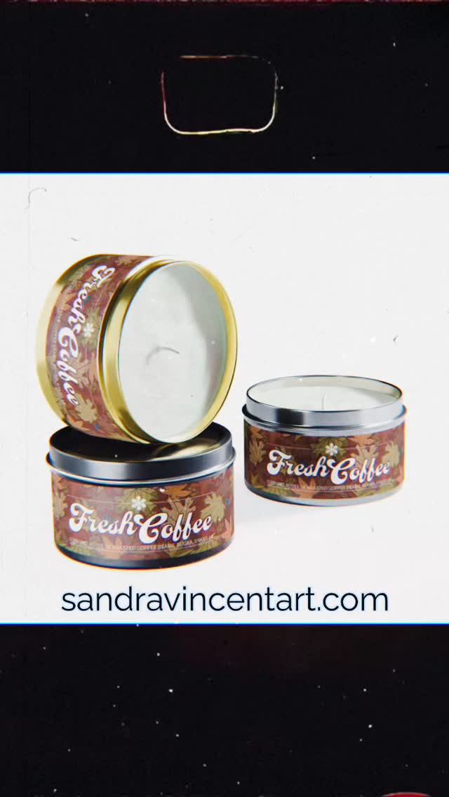 Candles now available on the website! I loved designing these labels too, and all featuring a painting or pattern that I designed. They come in 5 delicious scents like vanilla, evergreen, spa retreat, fresh coffee and mango & coconut. Each encased in a collectible tin! Check it out https://www.sandravincentart.com.au/arthomewares
#arthomewares #coffeecandle #vanillacandle #greatgift #homedecor